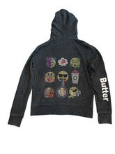 Butter Supersoft girls rhinestone emoji zip hoodie M(8-10)