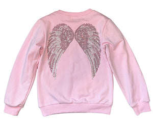 Lola & The Boys girls rhinestone angel wings sweatshirt 10