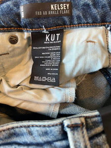 Kut From The Kloth women’s high rise Kelsey ankle flare distressed jeans 00 NEW