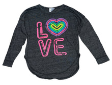 Lucy girls neon LOVE split hem top 6-6x