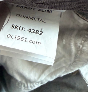 DL1961 boys Brady slim ultimate knit jeans in Gunmetal wash 14