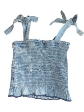 Chic 2 Chic girls smocked tie strap cropped tank L(12) (NEW WITH DEFECT)