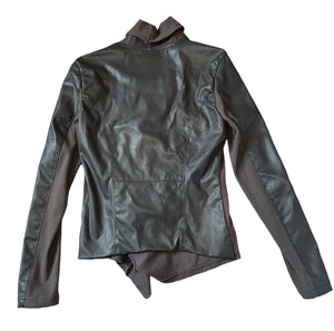 Blank NYC women’s faux leather draped moto jacket S