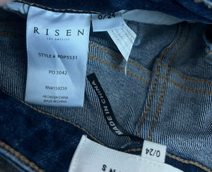 Risen Jeans women’s high rise cropped jeans 0/24 NEW