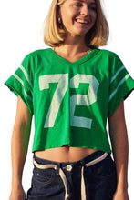 Free People x The Bureau women’s #72 cropped football tee XS NEW