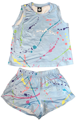 Pixie Lane girls 2pc splatter tank and shorts set 6