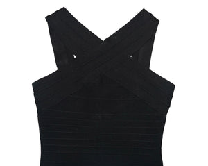Junior/Women’s black sleeveless bandage dress XS