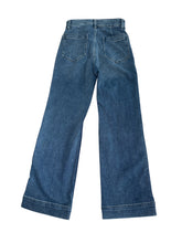 Faherty women’s stretch terry wide leg patch pocket jeans 25