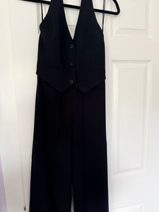 Alice + Olivia women’s Robin split wide leg halter jumpsuit sz 0 NEW