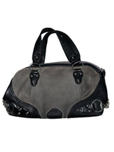 Michael Kors Saratoga leather and suede satchel bag 15”x9”x6.5”