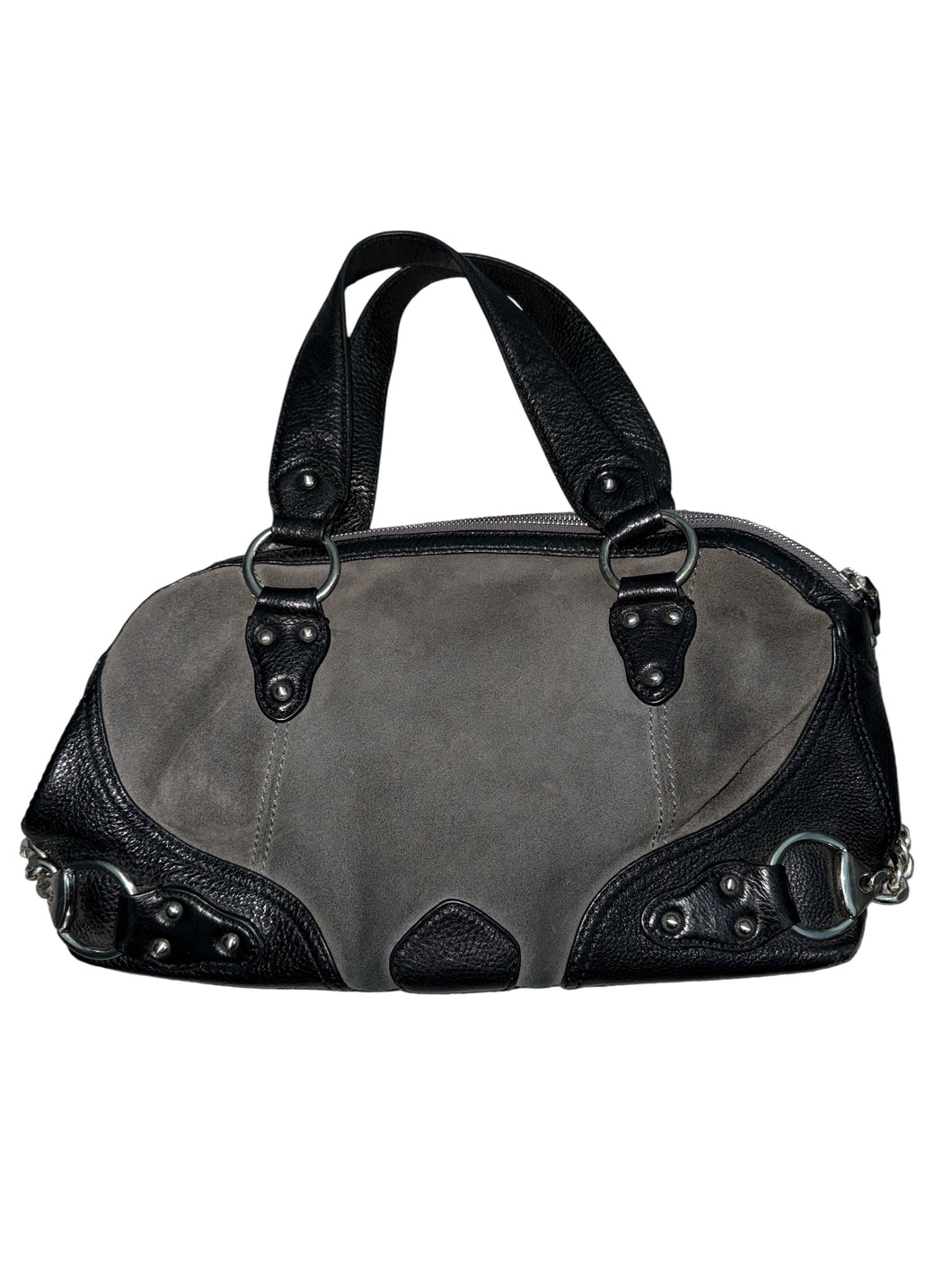 Michael Kors Saratoga leather and suede satchel bag 15”x9”x6.5”