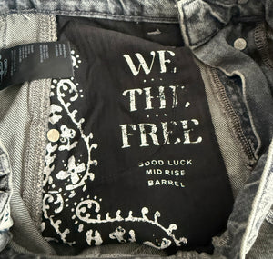 We The Free by Free People women’s Good Luck mid-rise barrel jeans 24 NEW