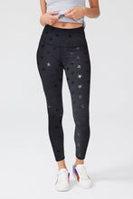 Terez women’s Uplift tonal foil star print hi shine leggings S