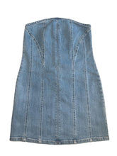 Katie J NYC junior Rome strapless denim dress M NEW