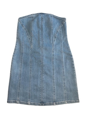 Katie J NYC junior Rome strapless denim dress M NEW