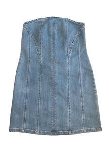 Katie J NYC junior Rome strapless denim dress M NEW
