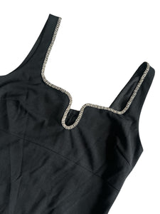 Aqua women’s rhinestone embellished tank dress L