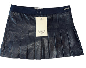 Mayoral girls pleated faux leather mini skirt 5 NEW