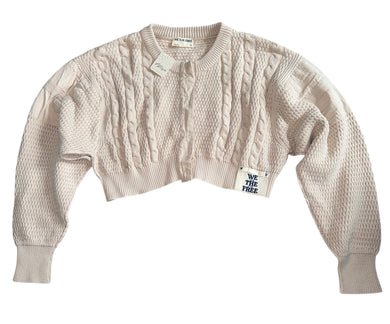 We The Free by Free People Heritage cropped sweater cardigan XS NEW