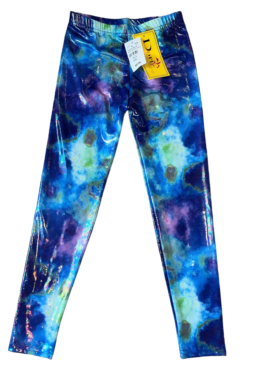 Dori Creations girls shimmer swirl leggings 8-10 NEW