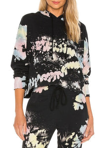 Daydreamer women’s color pop tie dye shrunken hoodie S