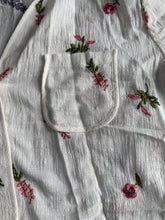 Sancia women’s 2pc Willa gauzy embroidered floral blouse & Edin shorts set M