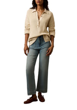 Faherty women’s Miramar linen relaxed polo sweater XS NEW
