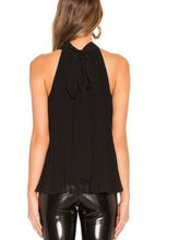 1 State women’s pleated tie neck blouse tank XS