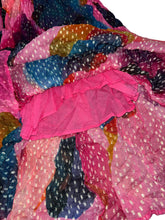 Oliphant women’s ruffle v-neck maxi dress in pink basel XS