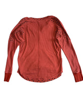 Free People women’s Heart to Heart waffle knit henley top XS