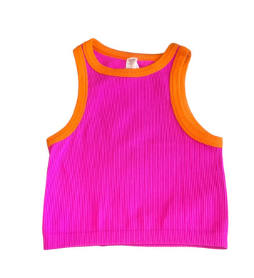 Malibu Sugar Junior/Women’s contrast cropped tank ONE SIZE