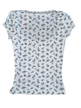 Edikted junior/women’s Orly floral ribbed tee XS NEW
