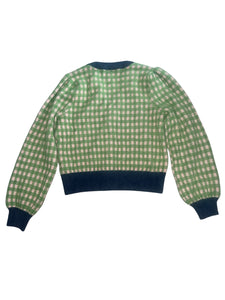 Anthropologie Frnch Paris women’s checkered sweater cardigan S