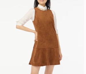 J Crew women’s faux suede drop waist dress 0
