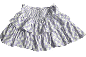 Sparkle By Stoopher girls smocked checkered skirt 8