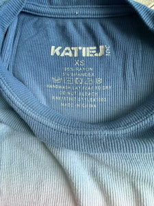 Katie J NYC junior women’s Livi ribbed cropped dip dye tee XS