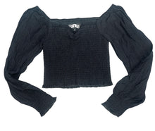 Katie J NYC Junior women’s Chloe smocked cropped blouse S