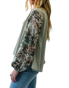 Free People women’s Picking Petals floral sleeve top XS NEW