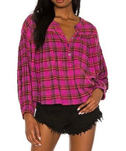 Free People women’s Jessi plaid top XS