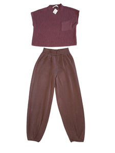 Free People Beach women’s Freya cropped sweater & pants set XS NEW