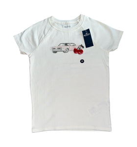 Hollister juniors vintage car and cherries baby tee XS NEW