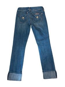 Hudson women’s Ginny Crop straight leg jeans with cuff 27
