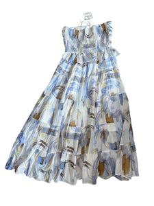 Pranella women’s Rocky paint strokes midi halter dress L NEW