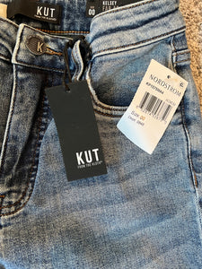 Kut From The Kloth women’s high rise Kelsey ankle flare distressed jeans 00 NEW