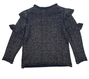 Crewcuts girls metallic ruffle sweater 6-7