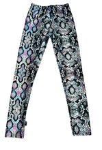 Pixie Lane girls snake print high shine leggings 6