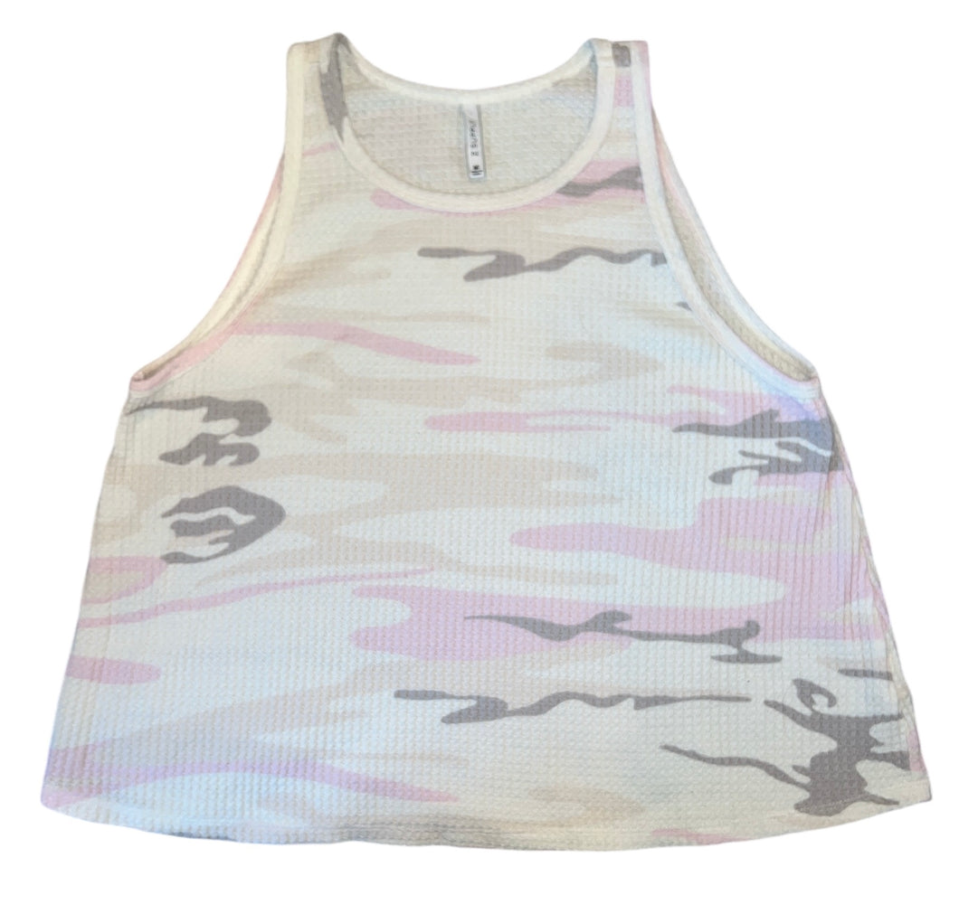 Z Supply women’s waffle knit camouflage tank top M