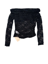 Shein Bae women’s sheer lace off shoulder top M NWT