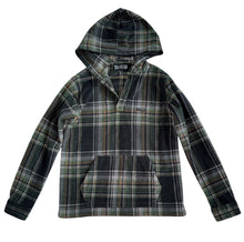 Billabong boys fleece flannel plaid pullover hoodie S(8-9)