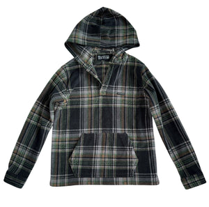 Billabong boys fleece flannel plaid pullover hoodie S(8-9)